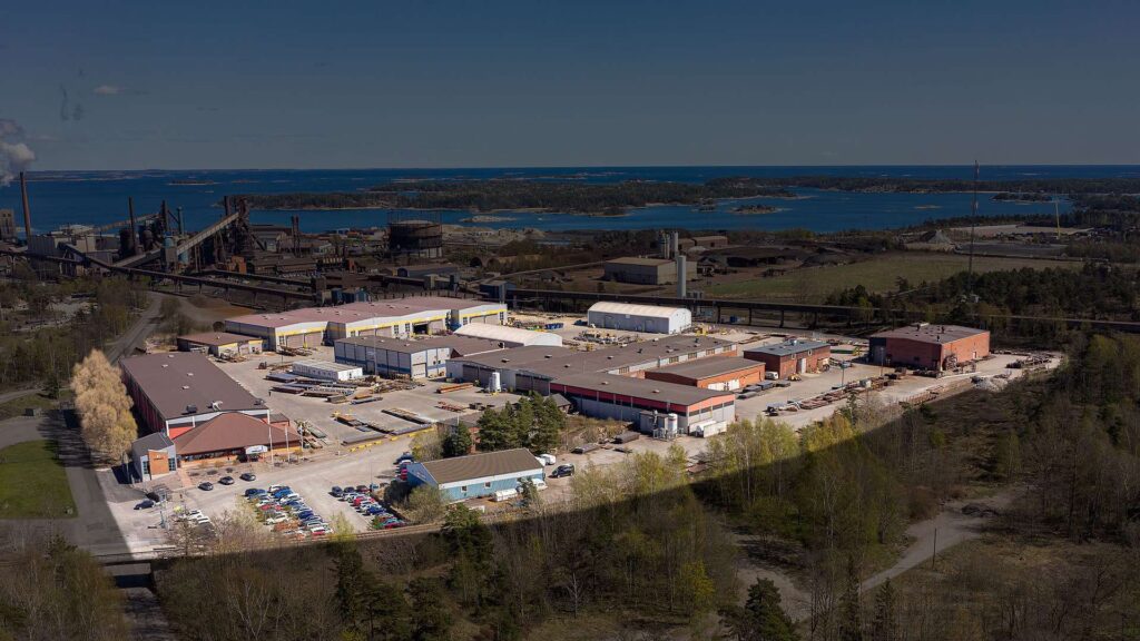 Aerial view of the Proplate production site in Oxelösund, Sweden